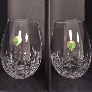 Waterford Lismore Essence Stemless Deep Red Wine Glass, Set of 2, NEW